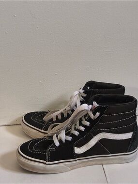 Vans Kids Black and White High-Top Skate Sneakers